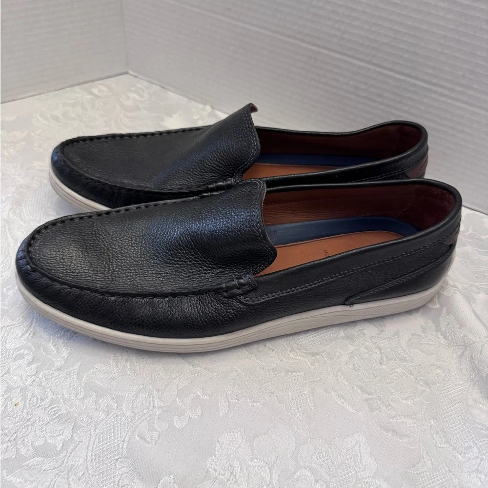 Johnston & Murphy 12M Black Leather Memory Foam Loafer Driving Moccasins Comfort
